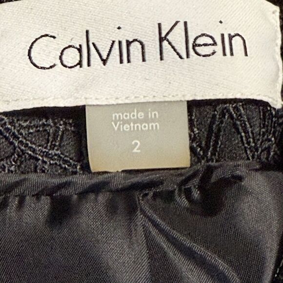 NWOT Womens Calvin Klein Black GOLD BUTTON jacket blazer Sz 2 Applique - Picture 5 of 6